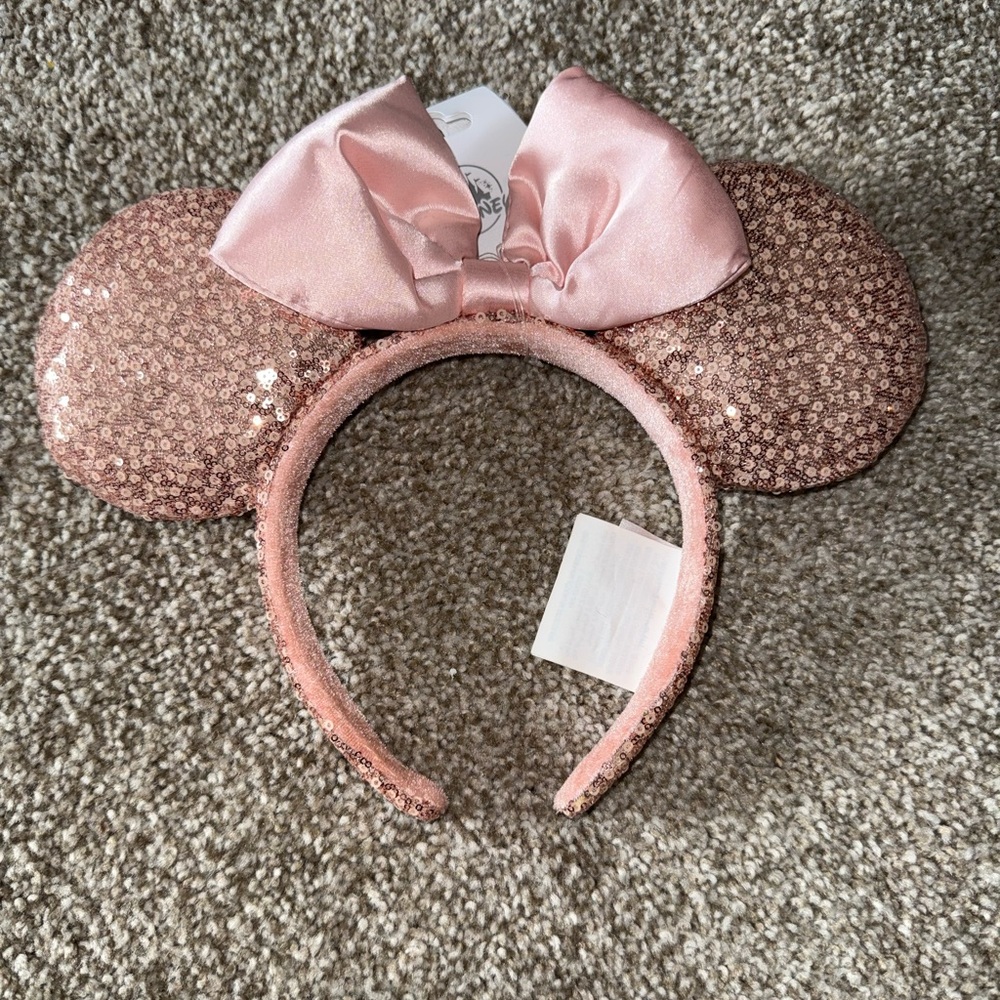 Pink Sequin Mouse Ears Headband